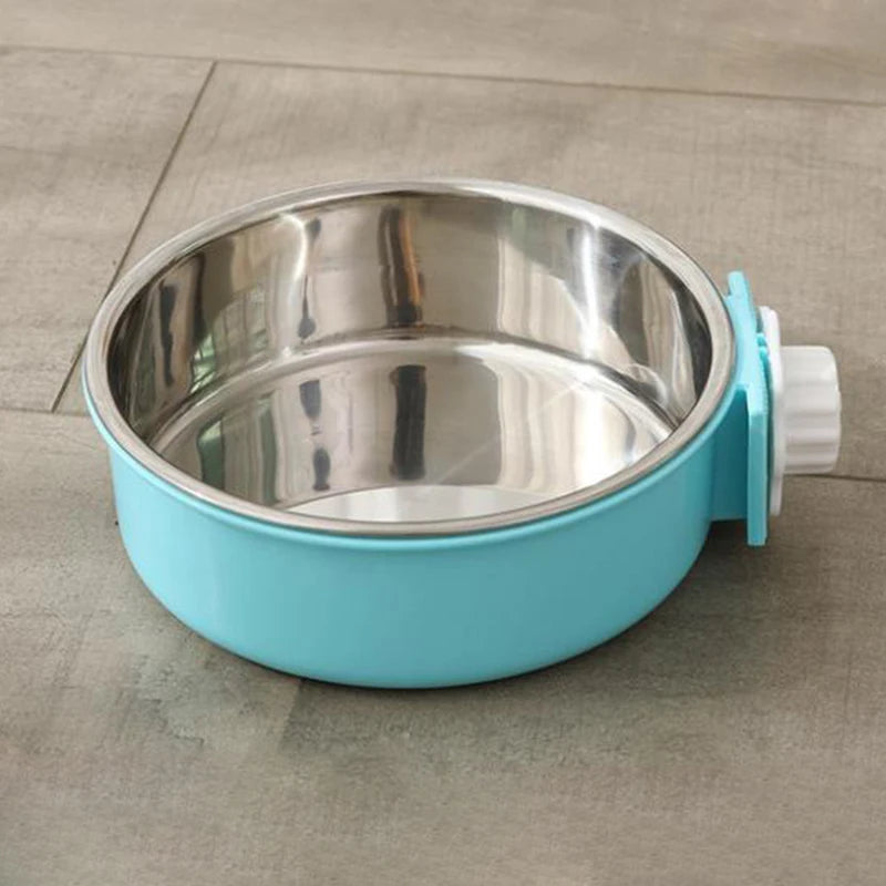 Pet Bowl Can Hang Stationary Dog Cage Bowls Stainless Steel Dog Cat Hanging Bowls Feeding Container for Small Dogs Accessorie