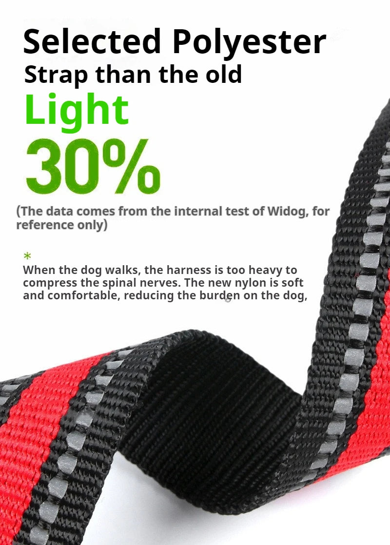 Pet dog chest back anti impact reflective vest style chest back large medium cat dog chest back traction rope set dog harness