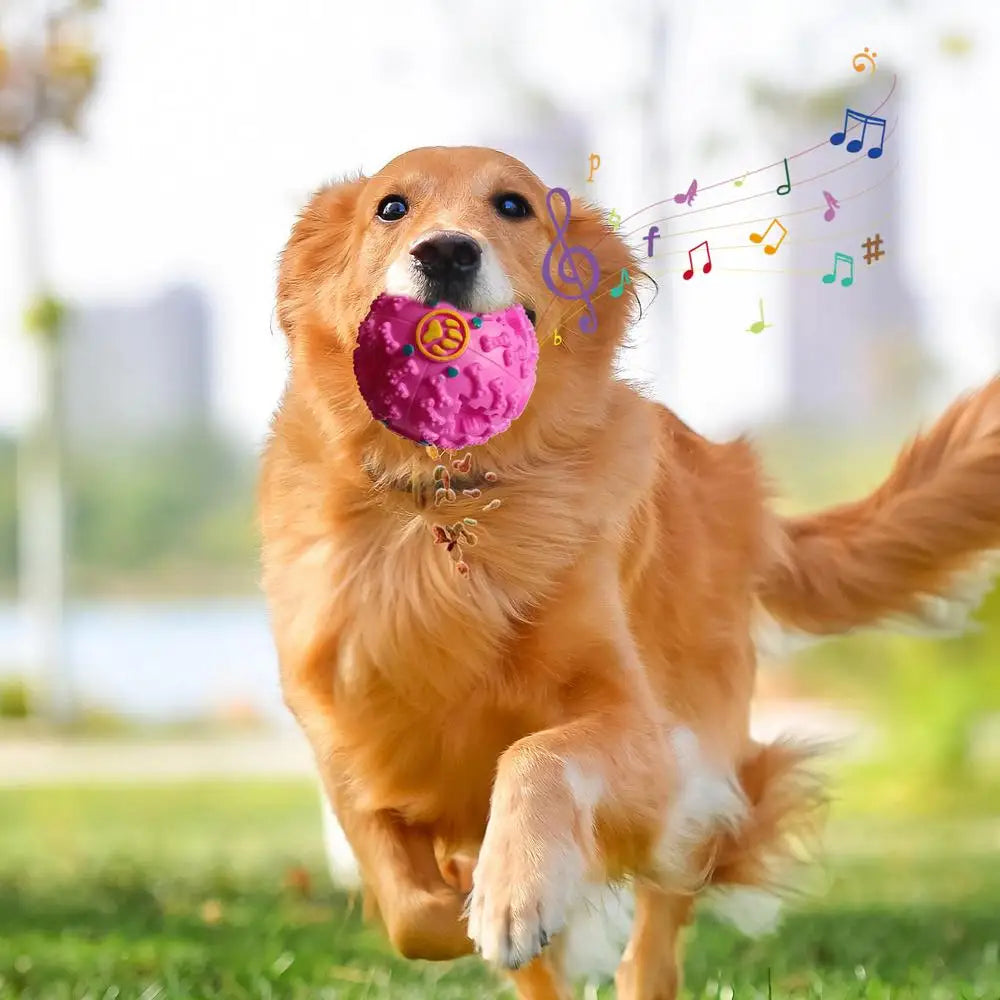 Dog Giggle Ball Teething Ball Toys Interactive Slow Feeder Balls Creative Dog Leaky Ball With Giggle Sound For Dogs Foraging