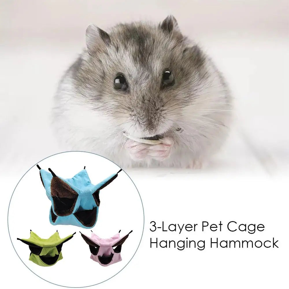 Pet Hammock 3layer Thick Plush Soft Warm Hanging Nest Sleep Bed For Small Pet Hamster Ferret Squirrel Chinchillas Pet Supplies
