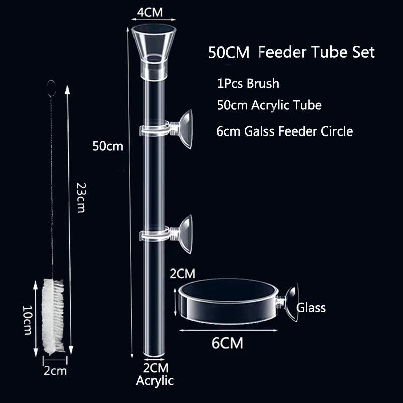 Acrylic Aquarium Feeder Tube Dish Transparent Fish Tank Shrimp Snail Shrimp Food Feeder Bowl Aquarium Feeding Accessories