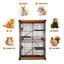 Pet Scene Large 3-Tier Pet Enclosure with WPC Frame and Iron Wire Button Closure Rabbit Hutch Cat Cage Ferret Kennel for Pets