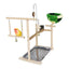 Bird Playground Stand Bird Perch Stand For Cage Natural Wooden Conure Budgie Lovebird Stand Activity Center Claw Grinding Toy