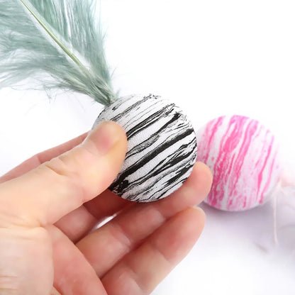 Cat Feather Toy Funny Foam Star Ball Feather Toy for Kitten Funny Cat Toy Throwing Toys Interactive Puppy Kitty Toy Pet Supplies