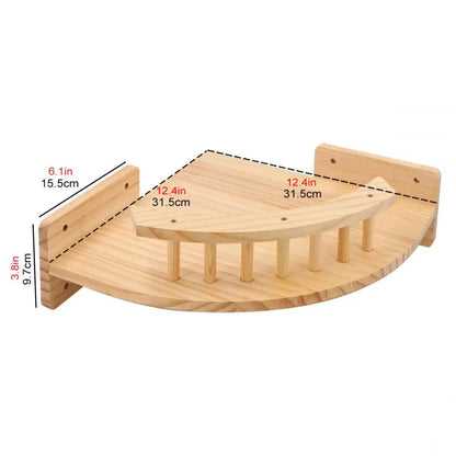 Wall Mounted Cat Climbing Rope & Bridge Wooden Cat Furniture for Cats Exercise & Claw Grinding Indoors Sturdy & Durable Cat Toys