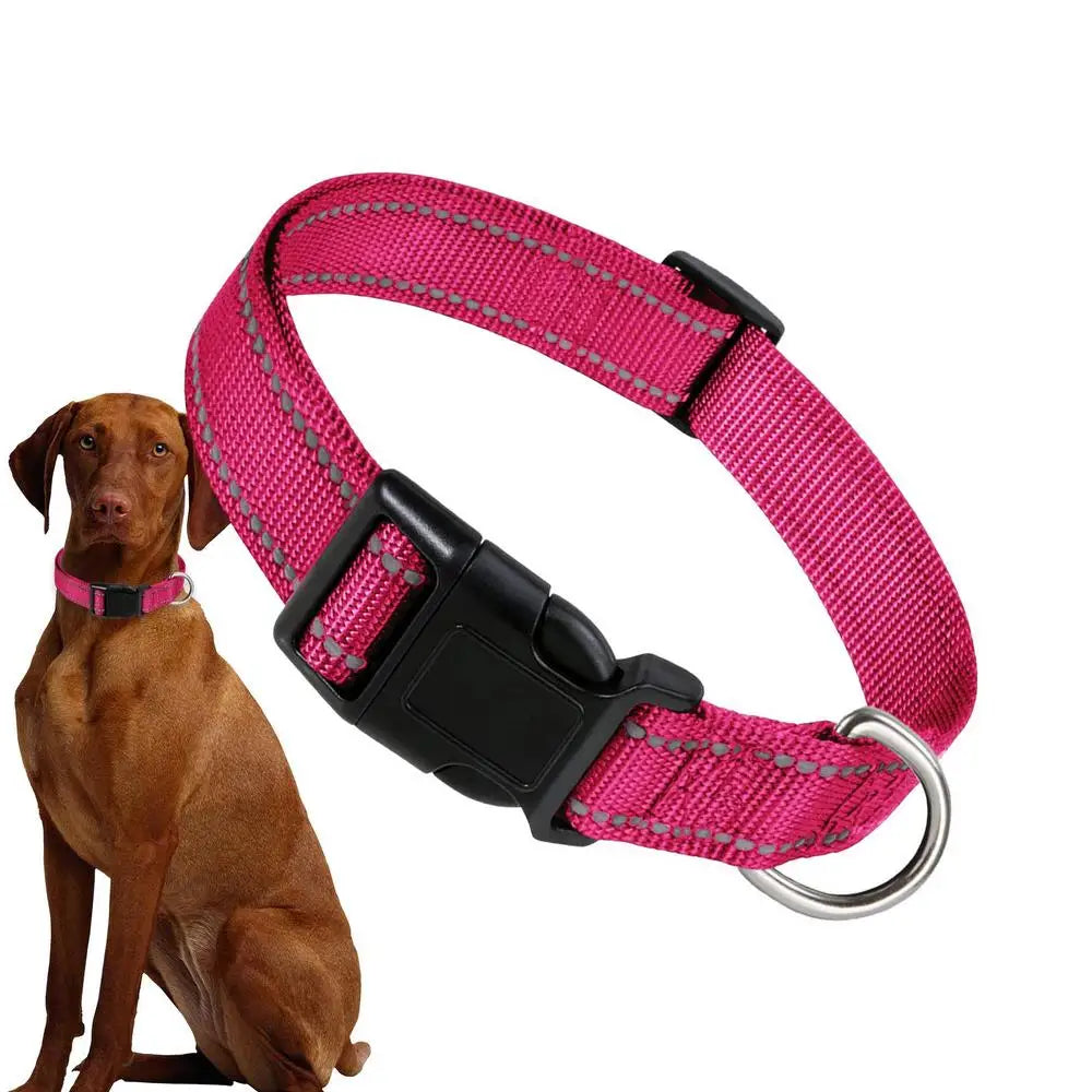 Reflective Dog Collar Adjustable Cat Collar Safety Nylon Pet Collar Durable Comfortable Reflective Pet Collar Pet Supplies