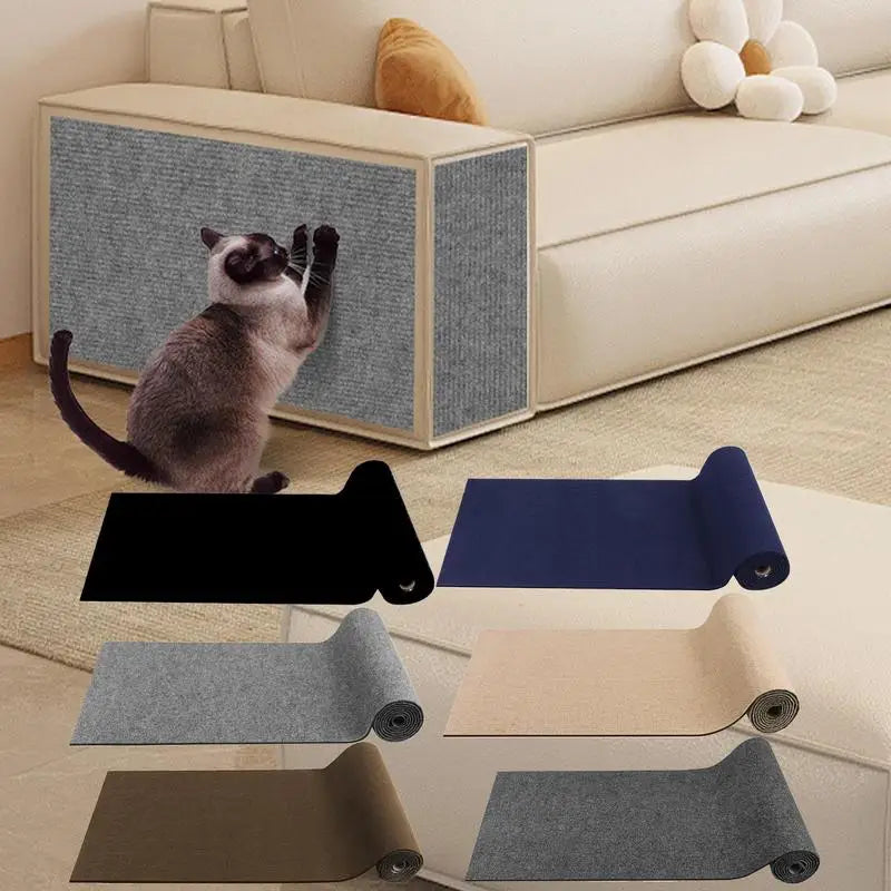Cat Scratching Mat Self-Adhesive Trimmable Carpet Cat Pet Scratcher for Anti-scratching Sofa Furniture Protection Cat Accessorie