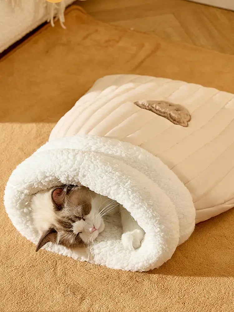 Cat Sleeping Bag Sleeping Bag Semi-Enclosed Cats Dogs Warming Pad Soft Cat Bed Lovely Cat Nest Pet Supplies for Cats and Dog