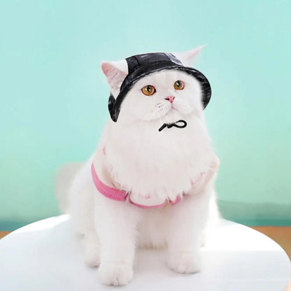 Dog And Cat Sun Hat Anti-strangle Hat Anti-fall Exposed Ears Adjustable Rope Buckle Bucket Hat Pet Supplies Colorful Large Size