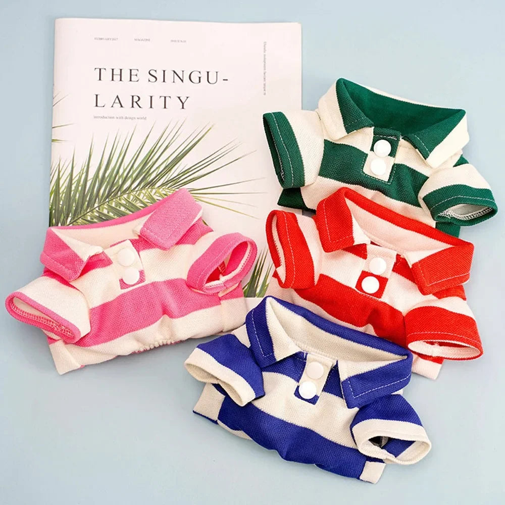 Stripe Dog Shirt Breathable Polo Shirts Summer Dog Clothes for Small Medium Dogs Cat Girl Boy Puppy Chihuahua Yorkie Pet Apparel