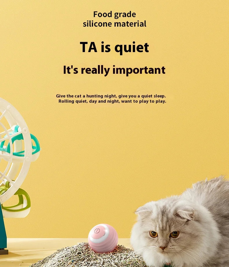 Pet automatic cat teasing ball cat toy for self fun and relaxation, rolling ball pet gravity cat toy