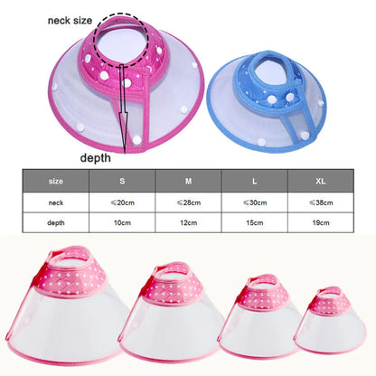 Pet Recovery Dog Cones Cat Cones After Surgery Adjustable Breathable Dog Cone Collar Soft Plastic Puppy Elizabethan E-Collar