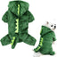 Dinosaur Pet Costume Cat and Dog Halloween Costume Cute Pet Dino Hoodie for Small Dogs Winter Warm Outfits Puppy Fleece Clothes