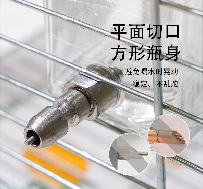 Silent Fine Needle Stainless Steel Striking Needle Water Bottle, Dragon Cat Beige Long Hair  Feed Water, Drinking Bottle