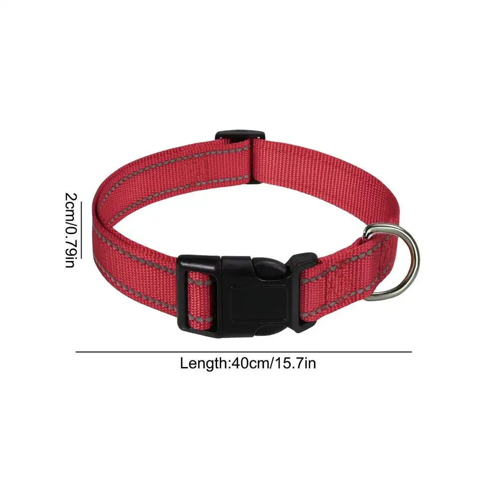 Reflective Dog Collar Adjustable Cat Collar Safety Nylon Pet Collar Durable Comfortable Reflective Pet Collar Pet Supplies