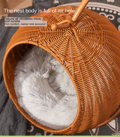 Cat and dog kennel rattan pet products Summer pet kennel cool kennel hanging cat basket four seasons universal pet mat