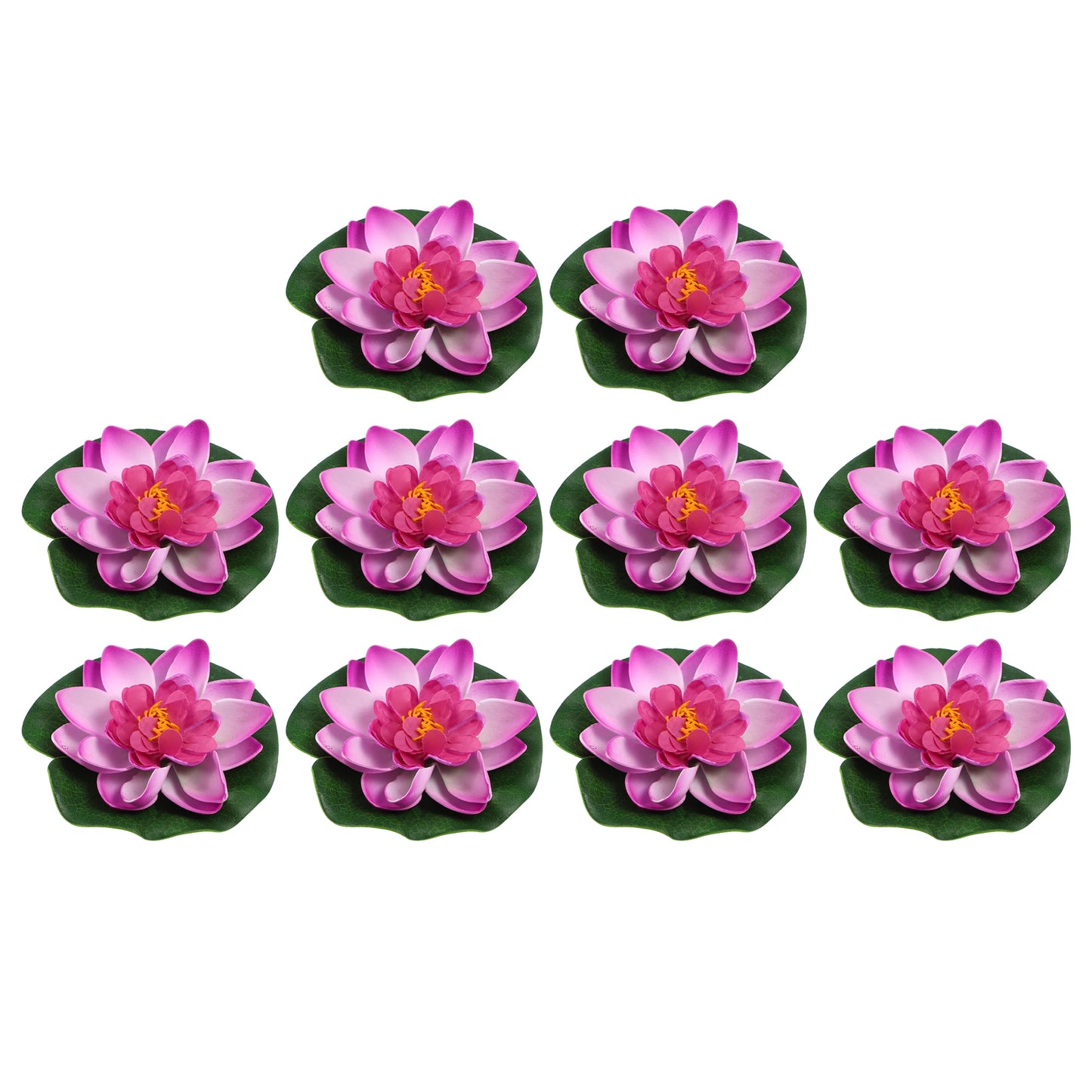 Uxcell 10PCS 10cm Aquarium Floating Artificial Flower Fake Lotus Plant Pond Micro Landscape Garden Fish Tank Tools Accessories