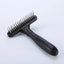 Dog Rake Deshedding Dematting Brush Comb Undercoat Rake for Dogs Cats Short Long Hair Pet Brushes Shedding with Double Row Pins