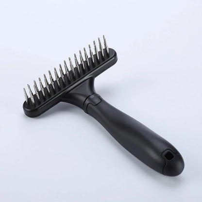 Dog Rake Deshedding Dematting Brush Comb Undercoat Rake for Dogs Cats Short Long Hair Pet Brushes Shedding with Double Row Pins