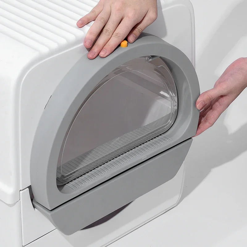 New Large Semi-automatic cat sand basi Cat Toilet  Cat Litter Box Pet Waste Collection Device