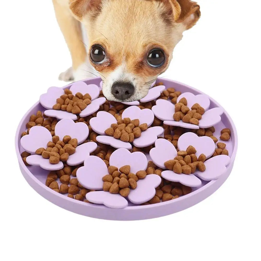 Lick Mat For Dogs Suction Dog Butter Lick Pad Raised Flower Design Dog Puzzle Bowl For Boredom Relief Floor Or Wall Treats