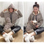 autumn winter fleece pet clothes dog hooded pet parent-child clothing stripe French Teddy small dog cat clothing