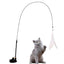 Cat Feather Wand Toy Cat Fishing Pole Toy Cat Teaser Stick With Detachable Feather Suction Cup Toy For Cats Exercise And