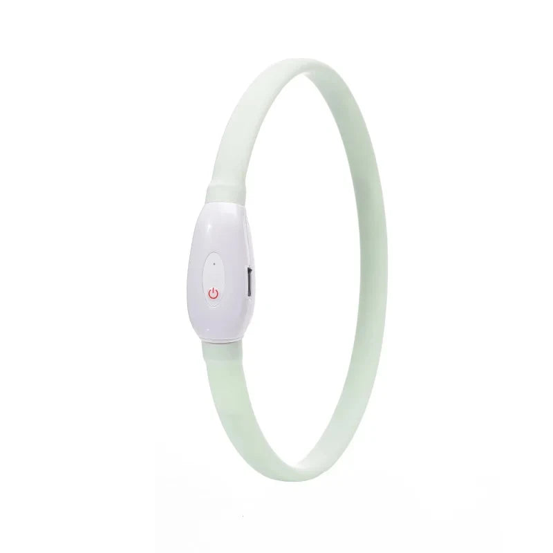 USB Rechargeable Glowing Collar for Large and Small Dogs LED Glowing Dog Collar 9 Flashing Modes Adjustable Soft Silicone Collar