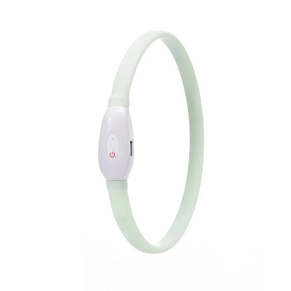 USB Rechargeable Glowing Collar for Large and Small Dogs LED Glowing Dog Collar 9 Flashing Modes Adjustable Soft Silicone Collar