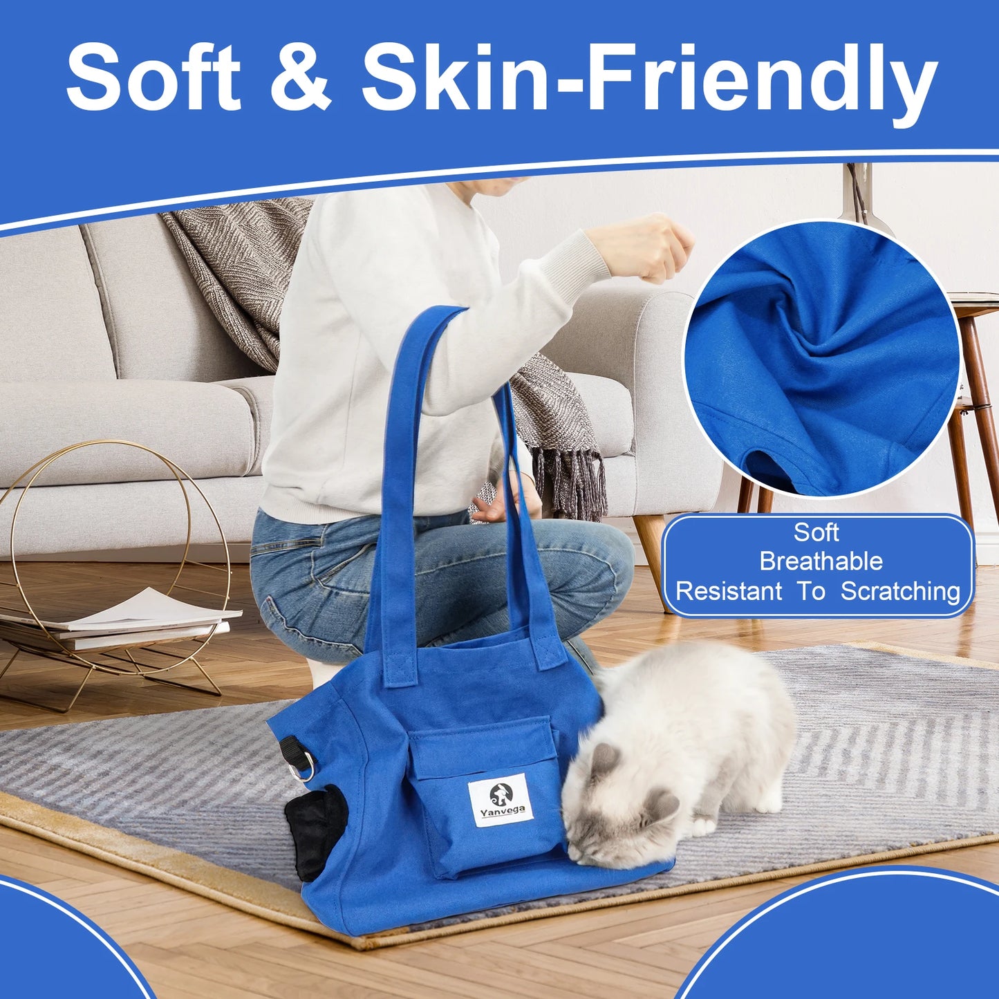 Yanvega Cat Carrier Bag Pouch Carrier Pet Supplies, Cat Sling Carrier Storage Pocket Adjustable Crossbody Strap Up To 11 lbs