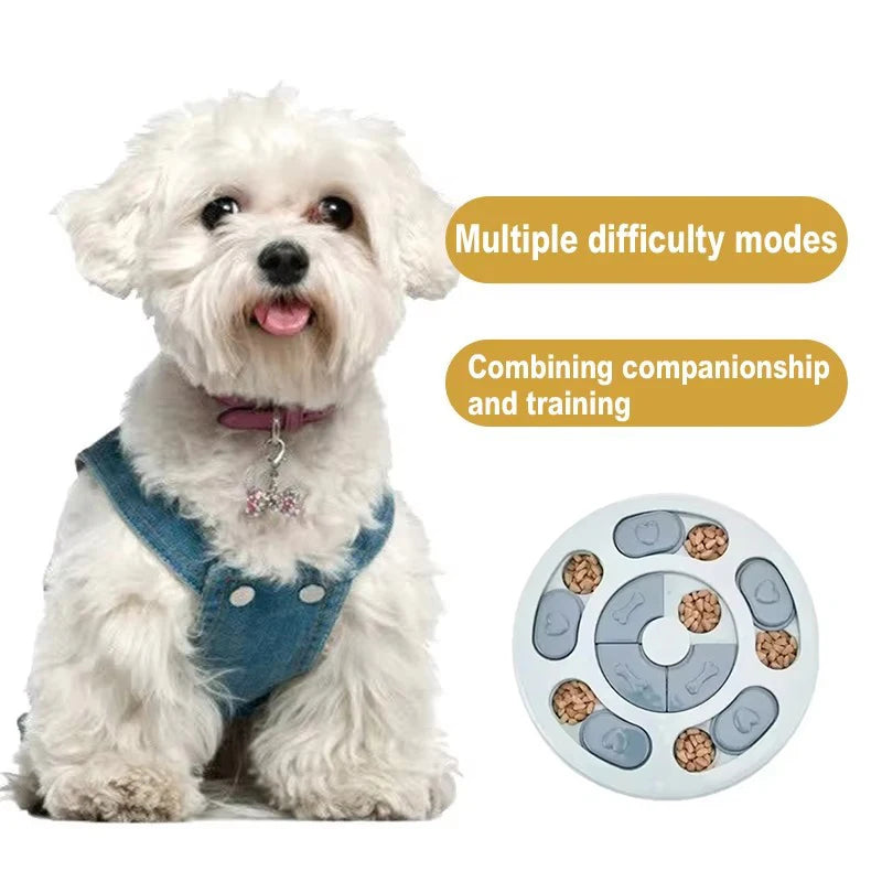 Dog Puzzle Toys Slow Food Dispenser Feeding Interactive Plate Bowl Non-Slip Anti-choking Increase IQ Cat Dogs Training Games
