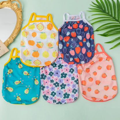 XS-XXL Ultra Thin Dog Cooling Vest Breathable Clothes Pet Clothes for Small Dogs Cute Fruit Print Summer Puppy Cat Cheap T-shirt