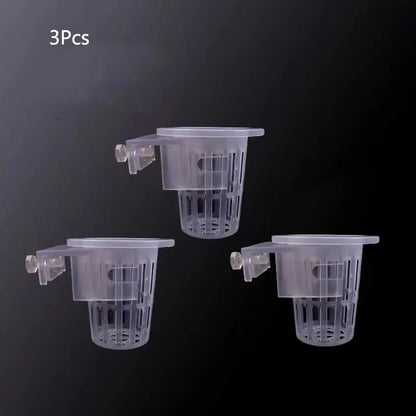 Aquarium Planting Basket Hydroponic Support Hangable Fish Tank Water Grass Cup Aquatic Plant Holder Wall Hanging Flower Pots New