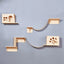 Wall Mounted Cat Tree Cat Climbing Wooden Shelves Climbing Hammock Set Scratching Post and Ladder for Cats Playing and Sleeping