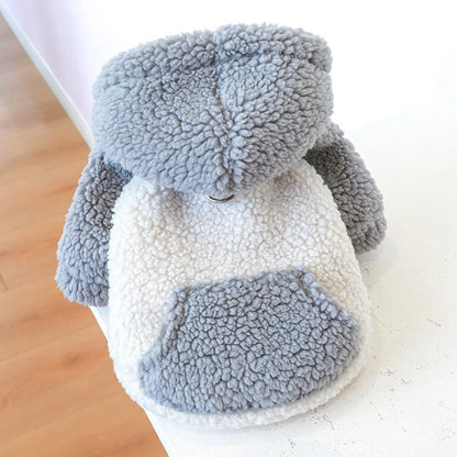 Thicken Warm Sherpa Fleece Dog Coat Winter Dog Clothes for Small Medium Dogs, Puppy Hooded Sweater Yorkie Chihuahua Pet Apparel