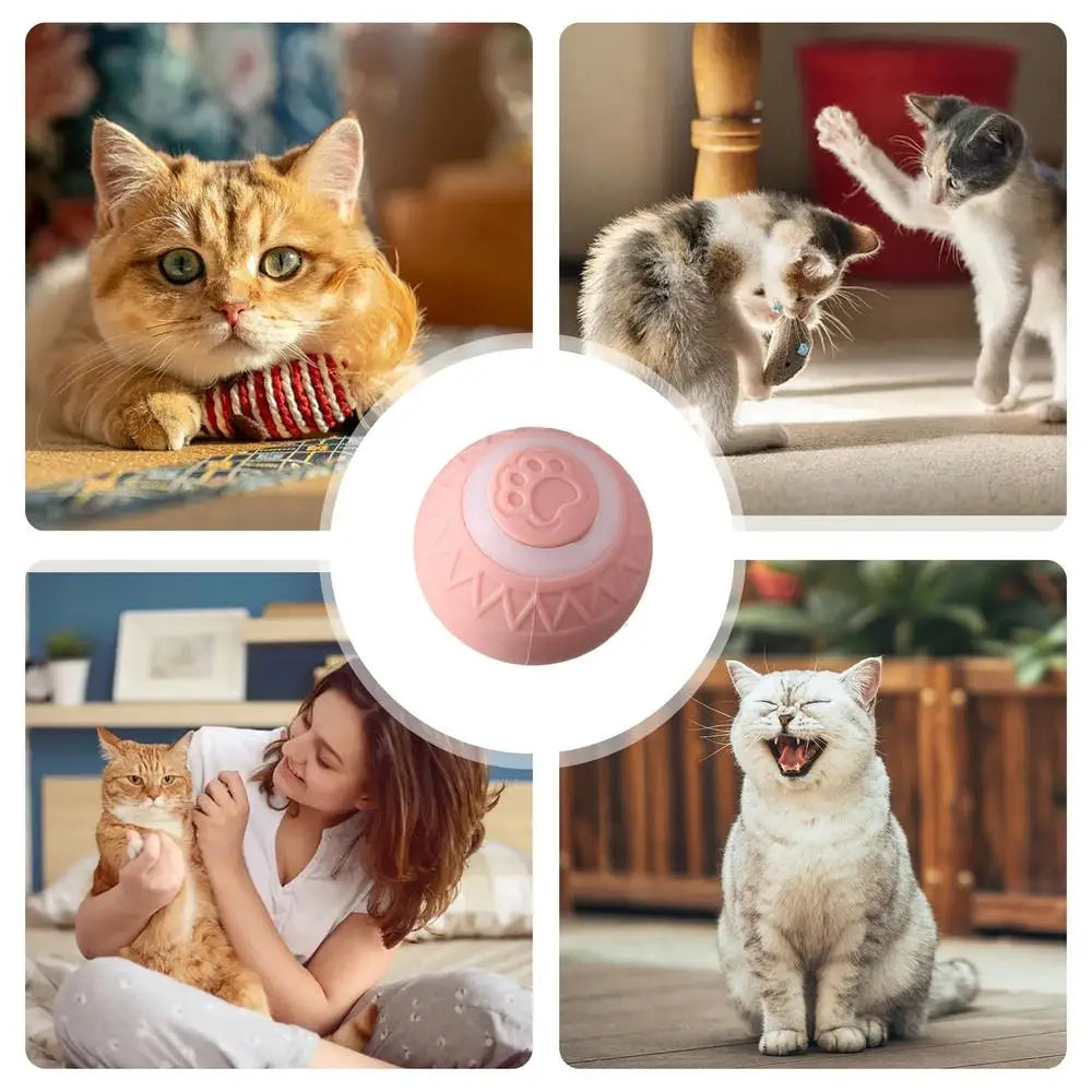 Cat Interactive Ball Intelligent Sensing Rolling Ball Toys Automatic Rolling Magic Ball Toy Rotating Ball Cat Game Accessories