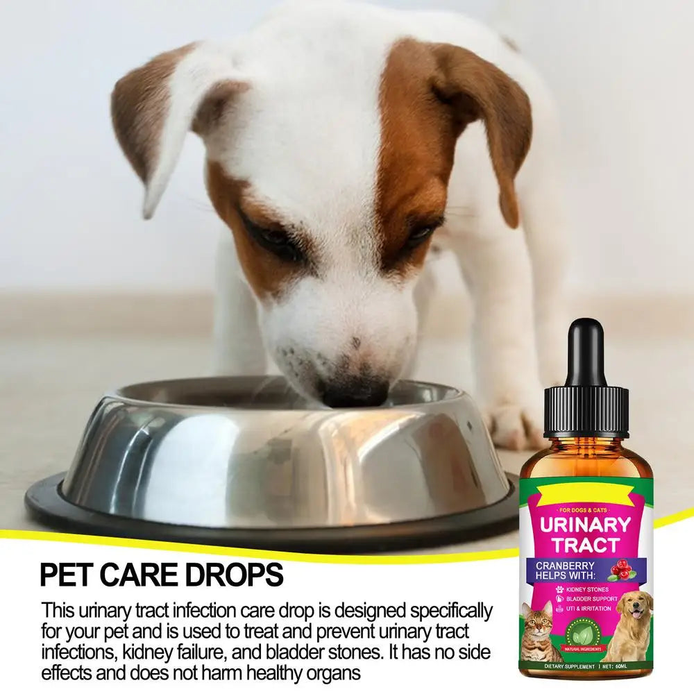 Powerful Cat Bladder Drops 60ml For Urinary Tract Care Powerful Bladder Stone Remover Promote Kidney Health Pet Health Care