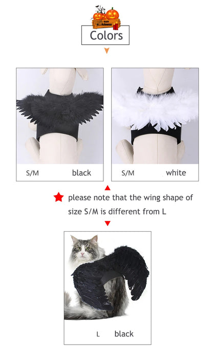 Angel Wings Pet Dogs Accessories Festival Halloween Puppy Costume Clothes Black White Cosplay Jacket Luxury Designer Pet Items