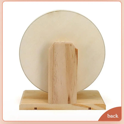 Hamster Running Wheel Golden Bear Mute Wooden Belt Bracket With Cork Pad Roller Sports Golden Bear Landscaping Pet Supplies