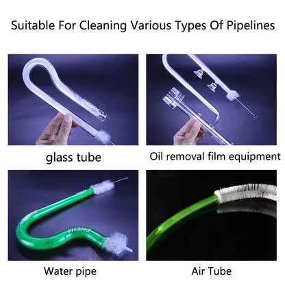 Aquarium Tube Pipe Cleaning Brush Stainless Steel Water Filter Air Tube Flexible Hose Aquarium Accessories Long Bristle Brush