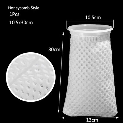 Anti Overflow Aquarium Filter Bag with Frame Washable Reusable Mesh Foam Carpet Sock Bag for Fish Marine Filtration System Hot