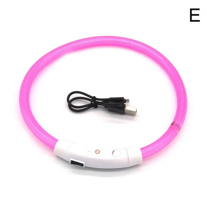 50cm LED Luminous Dog Collar Waterproof And Dustproof Visual Night Dog Walking To Prevent Lost Creative Color Dog Sub-sign Light