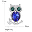 Rhinestone Owl Brooch for Women Unisex Glass Animal Pin Bird Lapel Pins Banquet Party Backpack Gifts Jewelry Accessories