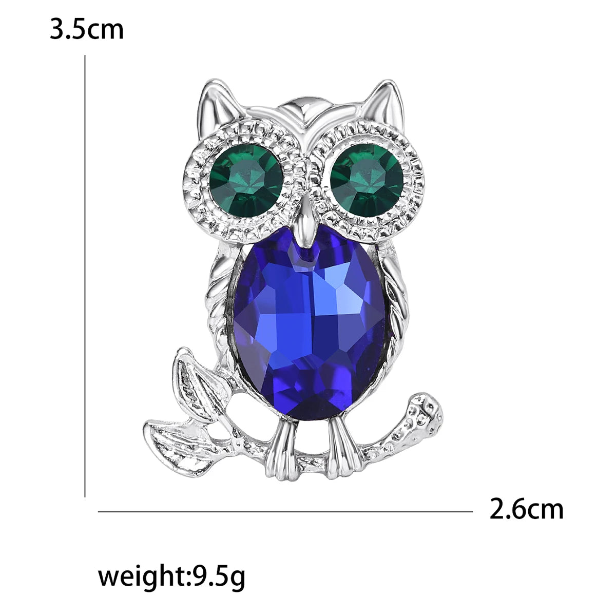 Rhinestone Owl Brooch for Women Unisex Glass Animal Pin Bird Lapel Pins Banquet Party Backpack Gifts Jewelry Accessories
