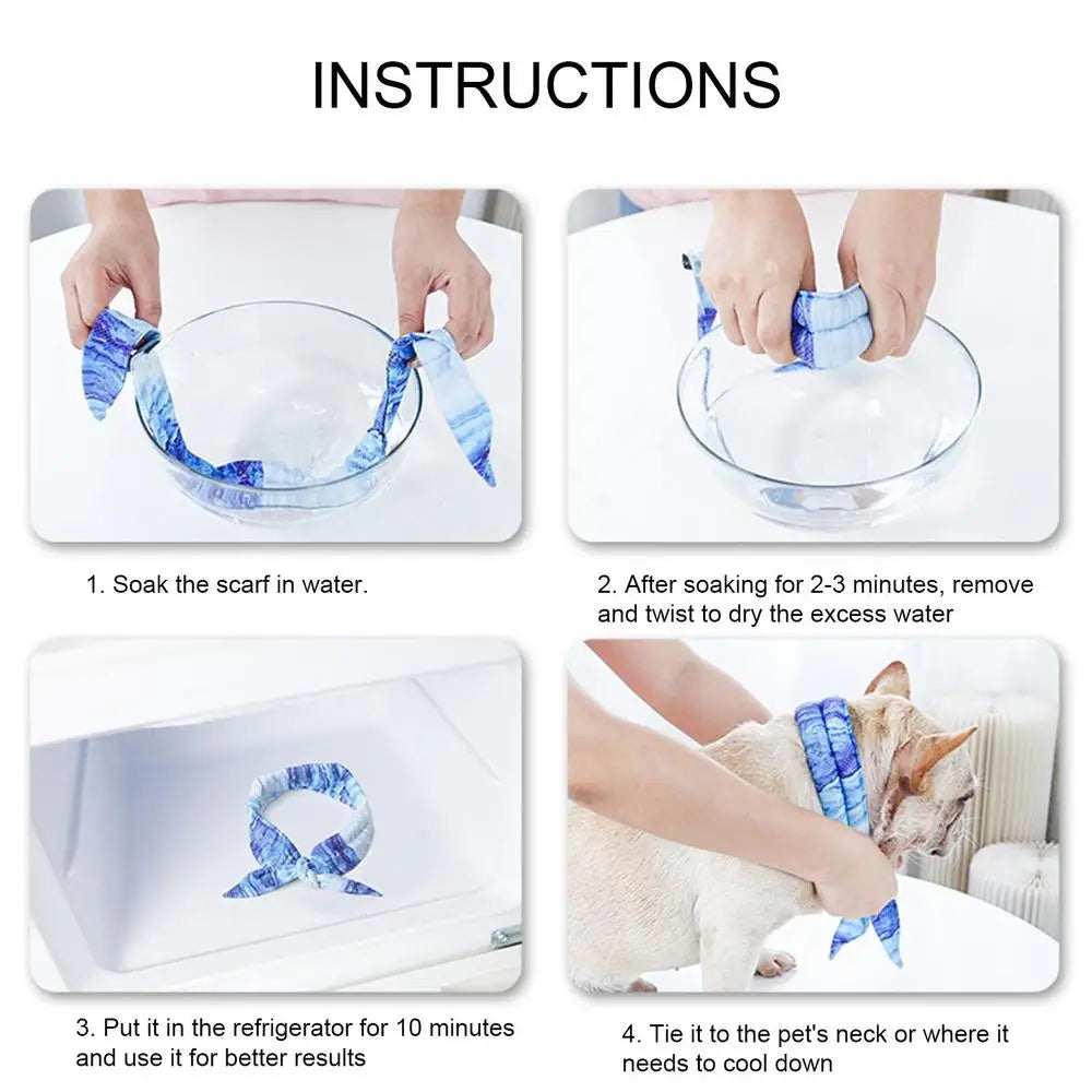 Cool Bandana For Dogs Instant Cooling Pet Bandana Pet Breathable Summer Ice Scarf Collar For Small Medium Large Dogs