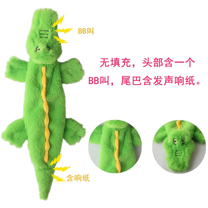 New Crocodile Soft Shell Plush Dog Toys Outdoor Play Interactive Squeaky Dogs Toy Sounder Sounding Paper Chew Tooth Toy