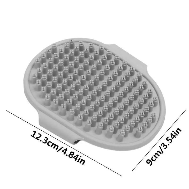 Dog Shampoo Brush Pet Bathing Brush Soft TPR Dog Scrubber With Ring Handle Massage Brush For Dog Shower Ergonomic Dog Bathing