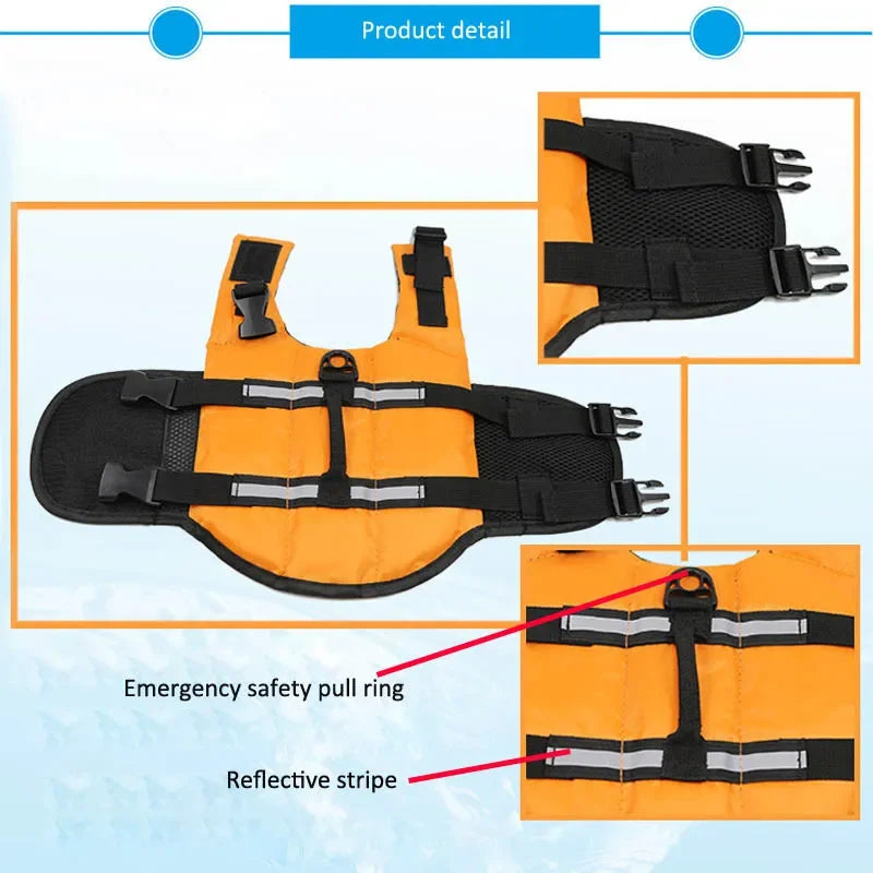 Pet Dog Life Vest Summer Reflective Life Jacket Dog Safety Clothes summer of swimming suit for outing of Pet Dog Life Vest