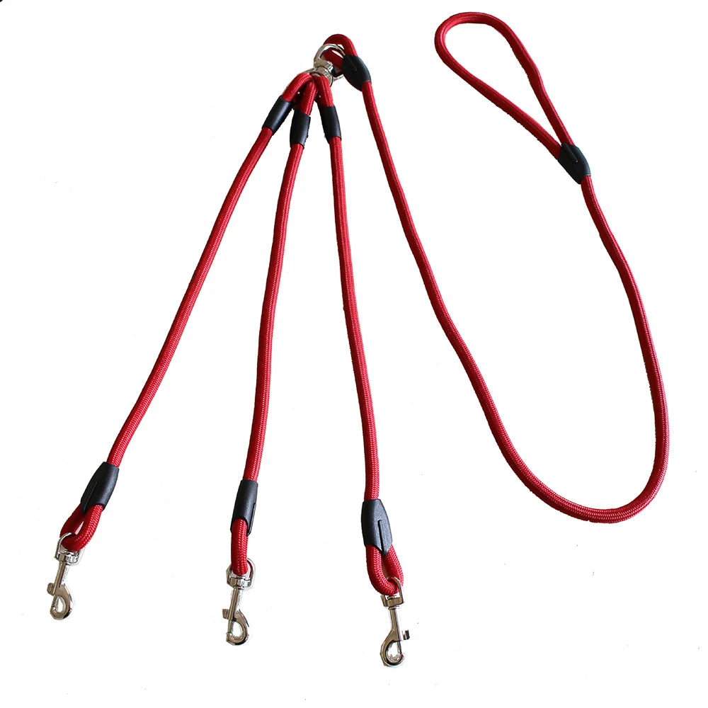 Dog Leashes 3 in 1 Nylon Pet Traction Rope 3 Way Dog Lead Leash for Three Small Dogs Cats Outdoor Walking Multiple Puppy Leash