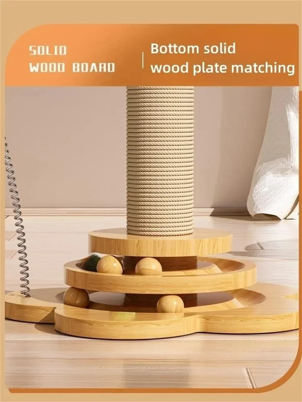 Pet cat toy High-density board Cat Turntable Fun cat baseball durable sisal scraper cat supplies Cat scratching post